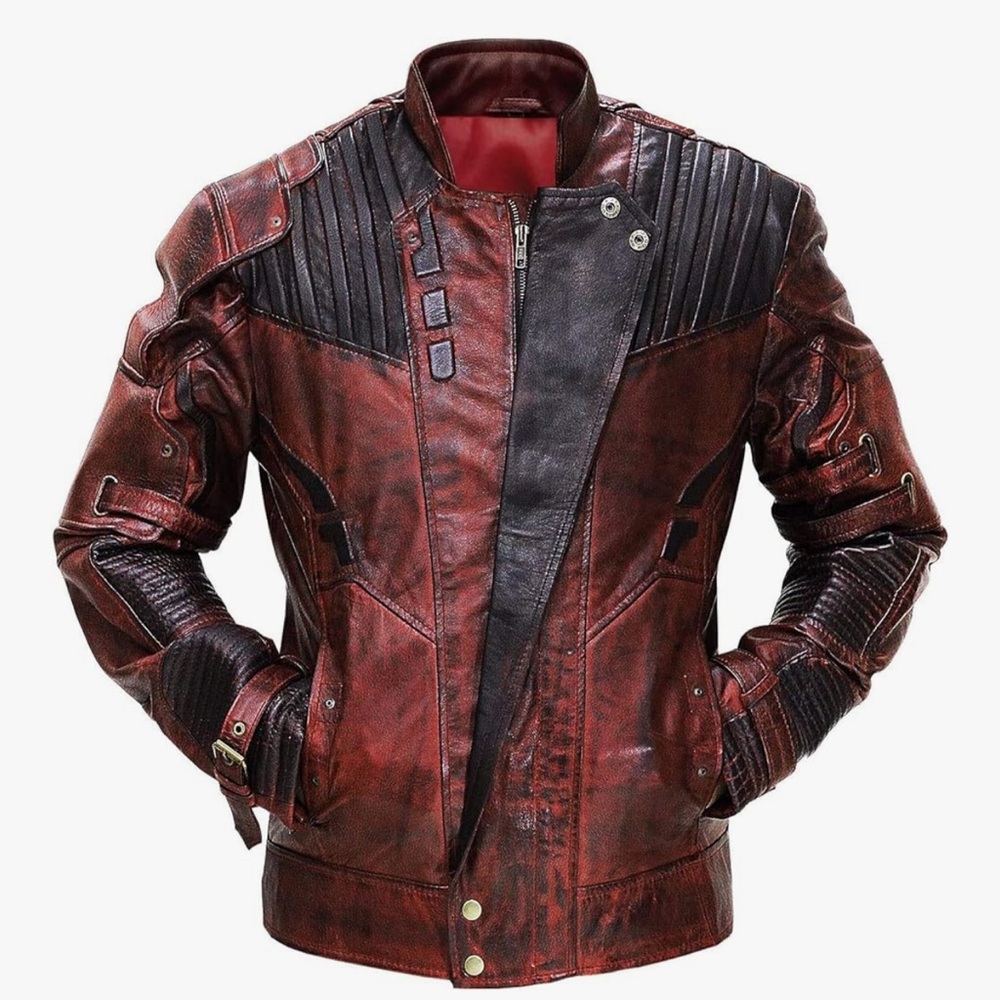 Mens Chris Pratt Guardians of the Galaxy Star Lord/Peter Quill Synthetic Jacket